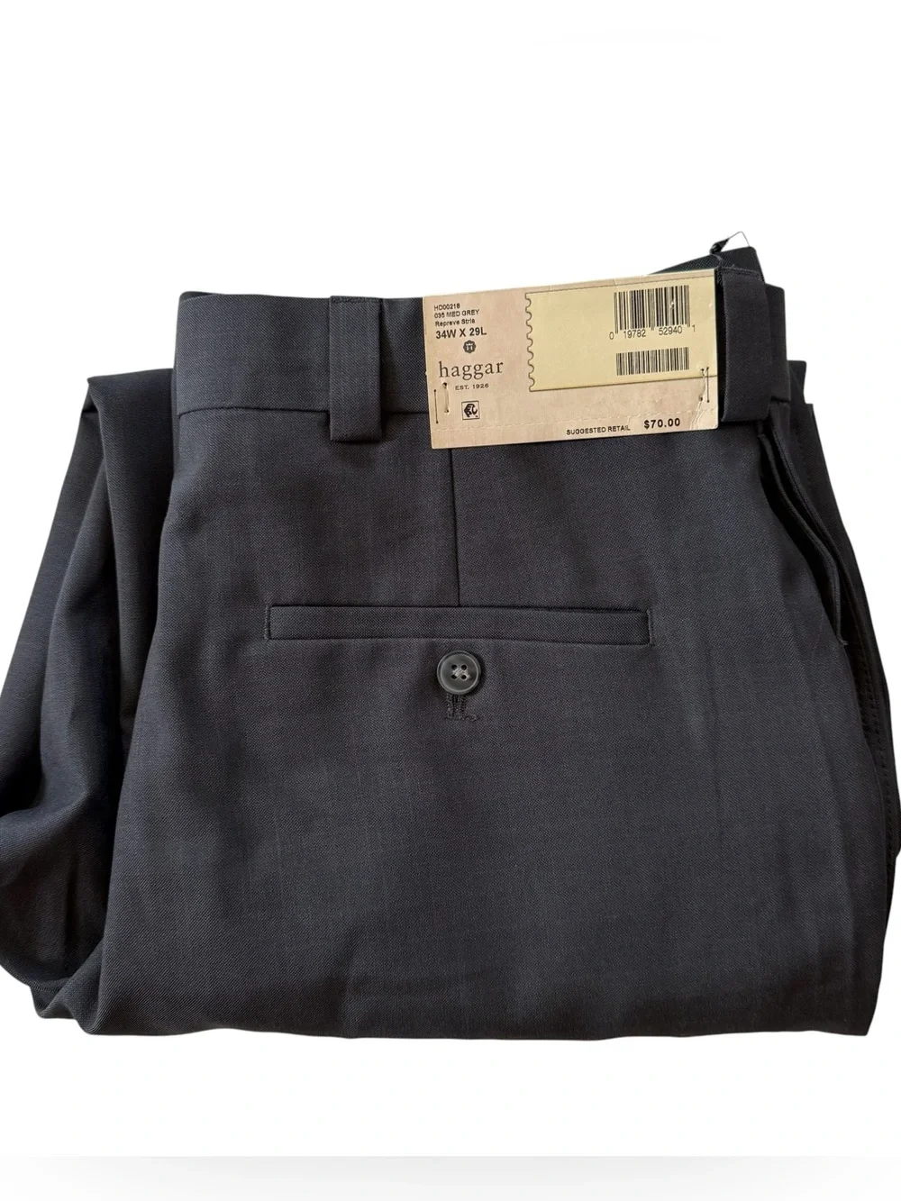 NWT HAGGAR Repreve Men’s 34 x 29 Classic Fit Comfort Waist Suit Pants